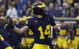 Tommy Carr played the second half vs. Penn State and helped lead U-M to a win.Mandatory Credit: Rick Osentoski-Imagn Images