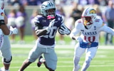 Kansas State Wildcats running back Rodney Fields Jr. (20) runs for yards against Kansas Jayhawks during the Sunflower Showdown