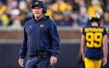 Michigan head coach Kyle Whittingham looks on before a play against Penn State during the second half at Michigan Stadium in Ann