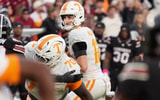 Oct 24, 2026; Columbia, South Carolina, USA;  Tennessee Volunteers quarterback George MacIntyre (12) looks to throw during the second half against the South Carolina Gamecocks at Williams-Brice Stadium.  Mandatory Credit: Jim Dedmon-Imagn Images