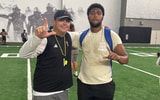 Aiden Williams with Texas Tech OL coach Clay McGuire