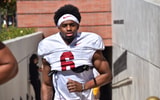 USC cornerback Mekhi Blackmon heads out to Howard Jones Field for a spring ball practice with the Trojans
