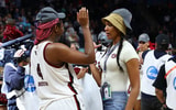 South Carolina women's basketball legends A'ja Wilson and Aliyah Boston (Photo by Elsa/Getty Images)