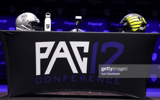 LOS ANGELES, CA - JULY 29: Oregon set during the Pac-12 Football Media Day on July 29, 2022, at Novo Theater in Los Angeles, CA. (Photo by Jevone Moore/Icon Sportswire via Getty Images)