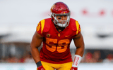 USC Trojans defensive end Solomon Tuliaupupu (58) during a college football game between the Rice Owls and the USC Trojans on September 03, 2022, at the Los Angeles Memorial Coliseum in Los Angeles, CA. (Photo by Jordon Kelly/Icon Sportswire via Getty Ima