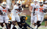COLUMBIA, MISSOURI - OCTOBER 02: Running back Len'Neth Whitehead #27 of the Tennessee Volunteers carries the ball during the game against the Missouri Tigers at Faurot Field/Memorial Stadium on October 02, 2021 in Columbia, Missouri. (Photo by Jamie Squir