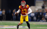 Caleb Williams #13 of the USC Trojans looks to throw against the Tulane Green Wave in the first half of the Goodyear Cotton Bowl Classic on January 2, 2023 at AT&T Stadium in Arlington, Texas. (Photo by Ron Jenkins/Getty Images)
