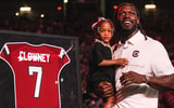 South Carolina great Jadeveon Clowney during his jersey retirement in 2022