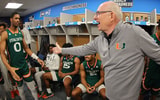 Miami head coach Jim Larranaga in the Miami locker room