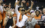 Texas coach Rodney Terry celebrating the Big 12 championship