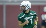 South Carolina quarterback Braden Davis during a practice
