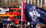 UConn Huskies Logo on a Flag