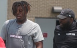 Four-star Isaiah Gibson works out  with Sterling Lucas at South Carolina's camp in June 2023 (Photo: Chris Clark | GamecockCentral.com)