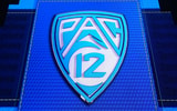 Pac-12 Conference logo at Media Day 2023