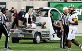 Alante Brown leaving Michigan State vs. Central Michigan on a cart