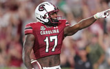 South Carolina wide receiver Xavier Legette celebrates a touchdown against Mississippi State