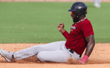 South Carolina outfielder Kennedy Jones slides into second base during a fall scrimmage