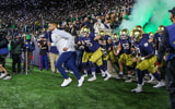 Marcus Freeman with Notre Dame team