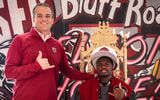 South Carolina Gamecocks football target AJ Holloway pictured with Shane Beamer during a January 2024 recruiting visit