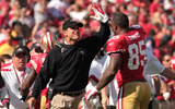former-san-francisco-49ers-tight-end-vernon-davis-recalls-los-angeles-chargers-coach-jim-harbaugh-suiting-up-practice