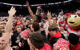 Ohio State celebrating win over No. 2 Purdue by Adam Cairns/Columbus Dispatch / USA TODAY NETWORK