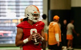 Nico Iamaleava gets work in for Tennessee during spring practice on March 18. Credit: Volquest.