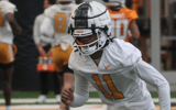 Tennessee incoming transfer wide receiver Chris Brazzell gets some work in on Tuesday morning from spring practice. Credit: Volquest