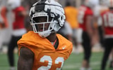 Tennessee freshman Boo Carter gets work in at spring practice on Tuesday morning. Credit: Volquest