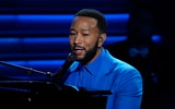 John Legend performs Free during the 64th Annual Grammy Awards at the MGM Grand Garden Arena in Las Vegas - Robert Hanashiro-USA TODAY