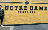 2026 defensive lineman Aiden Harris visited Notre Dame for the first time on April 3, 2024 - Aiden Harris, photo provided