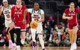 South Carolina Gamecocks guard MiLaysia Fulwiley (12) controls the ball against the NC State Wolfpack in the third quarter in the semifinals of the Final Four of the womens 2024 NCAA Tournament at Rocket Mortgage FieldHouse. Mandatory Credit: Kirby Lee-USA TODAY Sports