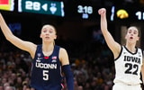 UConn guard Paige Bueckers and Iowa guard Caitlin Clark