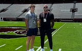 South Carolina TE target Preston Douglas and his father during a visit to Columbia (Photo: Preston Douglas | X)