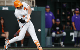 Billy Amick connects on a two-run home run against Western Carolina. Credit: UT Athletics