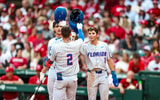 Ty Evans homers for the Florida Gators in a win over Arkansas (UAA Communications)