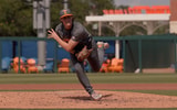 AJ Causey fires a fastball against Florida. Credit: UT Athletics