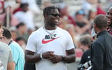 Five-star offensive tackle David Sanders is pictured during his official visit to South Carolina