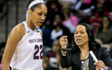 South Carolina women's basketball coach Dawn Staley and Gamecock GOAT A'ja Wilson. (Jeff Blake-USA TODAY Sports)
