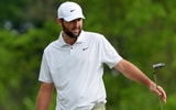 May 16, 2024; Louisville, Kentucky, USA; Scottie Scheffler reacts after a putt on the 12th green during the first round of the PGA Championship golf tournament at Valhalla Golf Club. (Jon Durr-USA TODAY Sports)