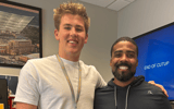 2025 DL Gordy Sulfsted with Notre Dame DL coach Al Washington (photo provided)