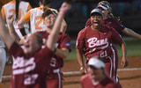 Alabama softball celebrates the Super Regional win over Tennessee
