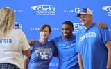Brandon Garrison poses with fans at Kentucky Basketball's Club Blue NIL event - Dr. Michael Huang, Kentucky Sports Radio