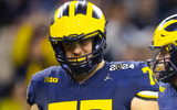 Michigan OL Andrew Gentry couldn't win a starting job this fall, but he's playing. Credit: Mark J. Rebilas-USA TODAY Sports