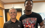 South Carolina football commitment Caleb Williams is pictured with head coach Shane Beamer (Photo Credit: Caleb Williams| X)