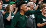 Michigan State's Jeremy Fears Jr. cheers for his teammates during the second half in the game against Penn State on Thursday, Jan. 4, 2024, in East Lansing - Nick King, USA TODAY Sports