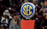 SEC logo on a first down marker