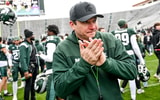 Michigan State's head coach Jonathan Smith leaves the file after the Spring Showcase on Saturday, April 20, 2024, at Spartan Stadium in East Lansing - Nick King, USA TODAY Sports
