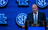 Kentucky football coach Mark Stoops at SEC Media Days