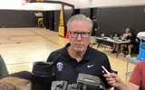 Fran McCaffery spoke with the media on Monday afternoon. (Photo by Kyle Huesmann)