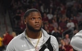 South Carolina RB Rocket Sanders is introduced to fans at a basketball game (Photo: GamecockCentral.com)